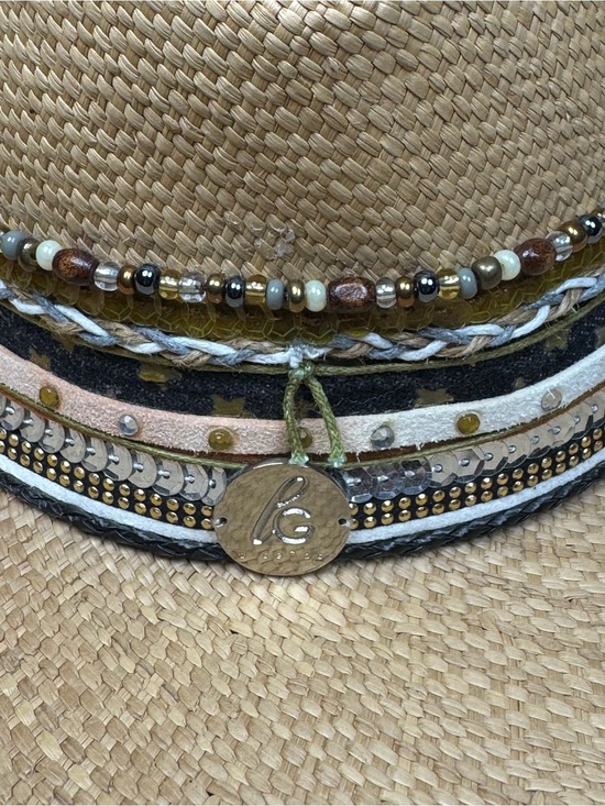 Liliana Gonzalez Handmade Colombian Straw Cowboy Hat Boho Western Beaded main image 12